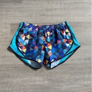 Small SOFFEE Low Rise Geometric Blue Dri Fit Shorts with built in underwear